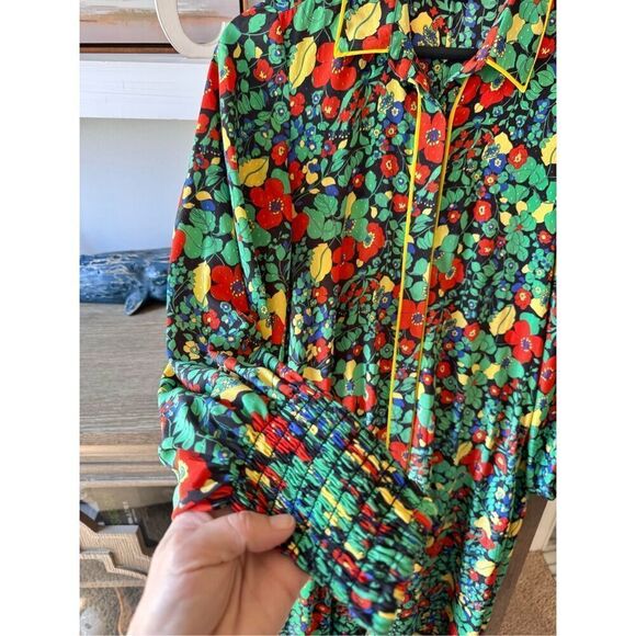 Alexis Hiroka Robe in Botanical Mandarin Size Small - Picture 3 of 12